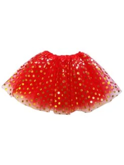 Red & Gold Polka Dot Tutu Skirt – Costume Tulle Skirt For Girls, Women & Plus Sizes
