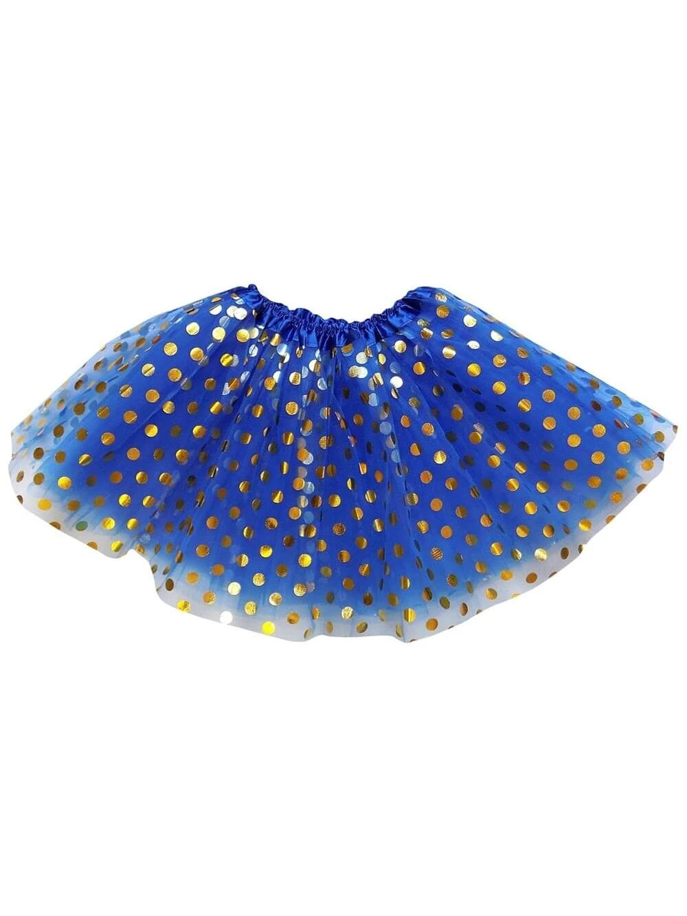Royal Blue And Gold Polka Dot Tutu Skirt Costume For Girls, Women, Plus 3 Royal Blue And Gold Polka Dot Tutu Skirt Costume For Girls, Women, Plus