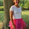 Hot Pink & Purple Fairy Costume Pixie Tutu Skirt For Kids, Adults, Plus