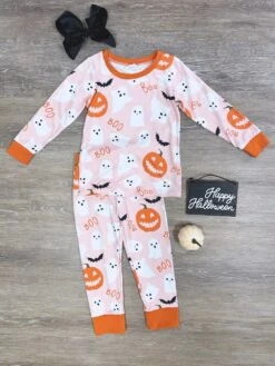 Halloween Night Girls Or Boys Long Sleeve Pajamas