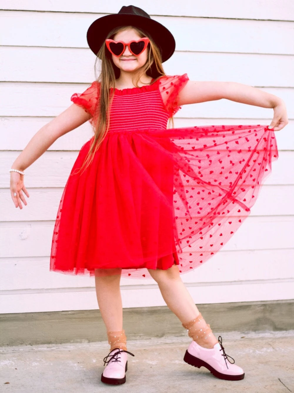Red Heart Tulle Chiffon Special Occasion Girls Tutu Dress 3 Red Heart Tulle Chiffon Special Occasion Girls Tutu Dress