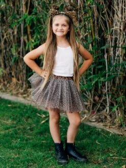 Girls Cheetah Costume Or Leopard Costume - Complete Kids Costume Set With Tutu, Tail, & Ears