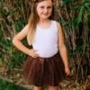 Girls Monkey Costume - Complete Kids Costume Set With Brown Tutu, Tail, & Ears -Little Loom Store HarlowTutuMonkey2