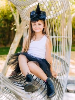 Girls Fancy Black Witch Costume - Complete Kids Costume Set With Tutu And Hat Headband -Little Loom Store HarlowTutuWitch 8d018eb1 610c 423f 840c 2167b0c3888a
