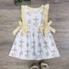 He Lives Yellow Bow Ruffle Trim Girls Easter Dress -Little Loom Store He Lives Yellow Bow Ruffle Trim Girls Easter Dress