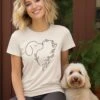Heart Dog Line Drawing Dog Mom Valentine's Day Short Sleeve Graphic T-Shirt 1 Heart Dog Line Drawing Dog Mom Valentine's Day Short Sleeve Graphic T-Shirt -Little Loom Store HeartDogLineDrawingNatural