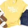 Here Comes The Sun Yellow Women's Jersey Short Sleeve Graphic Tee -Little Loom Store HereComestheSunYellow