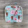 Highland Cow Pink & Blue Floral Lunch Box -Little Loom Store HighlandCowPink BlueFloralLunchBox