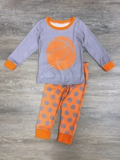 Hoop Star Boys Orange & Gray Basketball Pajamas