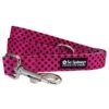 Hot Pink & Black Polka Dots Dog Leash – Stylish, Durable, Cute Pet Leash For Small & Large Dogs, Strong Secure Clip