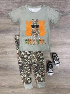 Egg Hunter Boys 2 Piece Peeps Top & Camo Pants Outfit