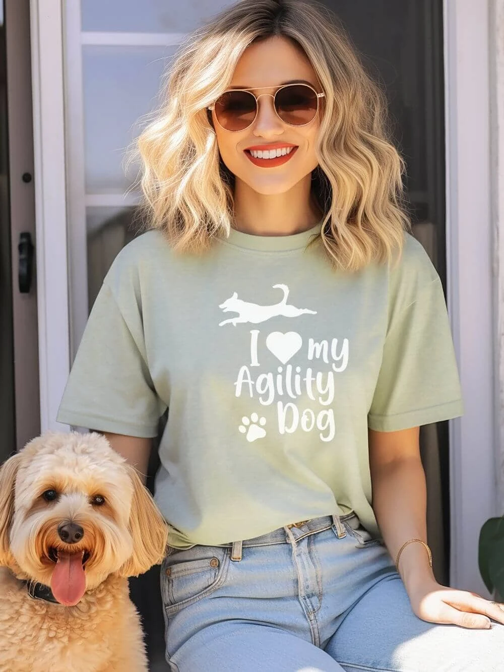 I Love My Agility Dog Comfort Colors Cotton Women's Short Sleeve Graphic T-Shirt 4 I Love My Agility Dog Comfort Colors Cotton Women's Short Sleeve Graphic T-Shirt - Image 2