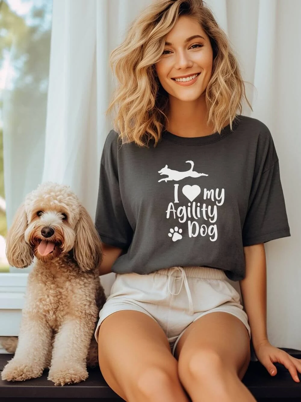 I Love My Agility Dog Comfort Colors Cotton Women's Short Sleeve Graphic T-Shirt 3 I Love My Agility Dog Comfort Colors Cotton Women's Short Sleeve Graphic T-Shirt