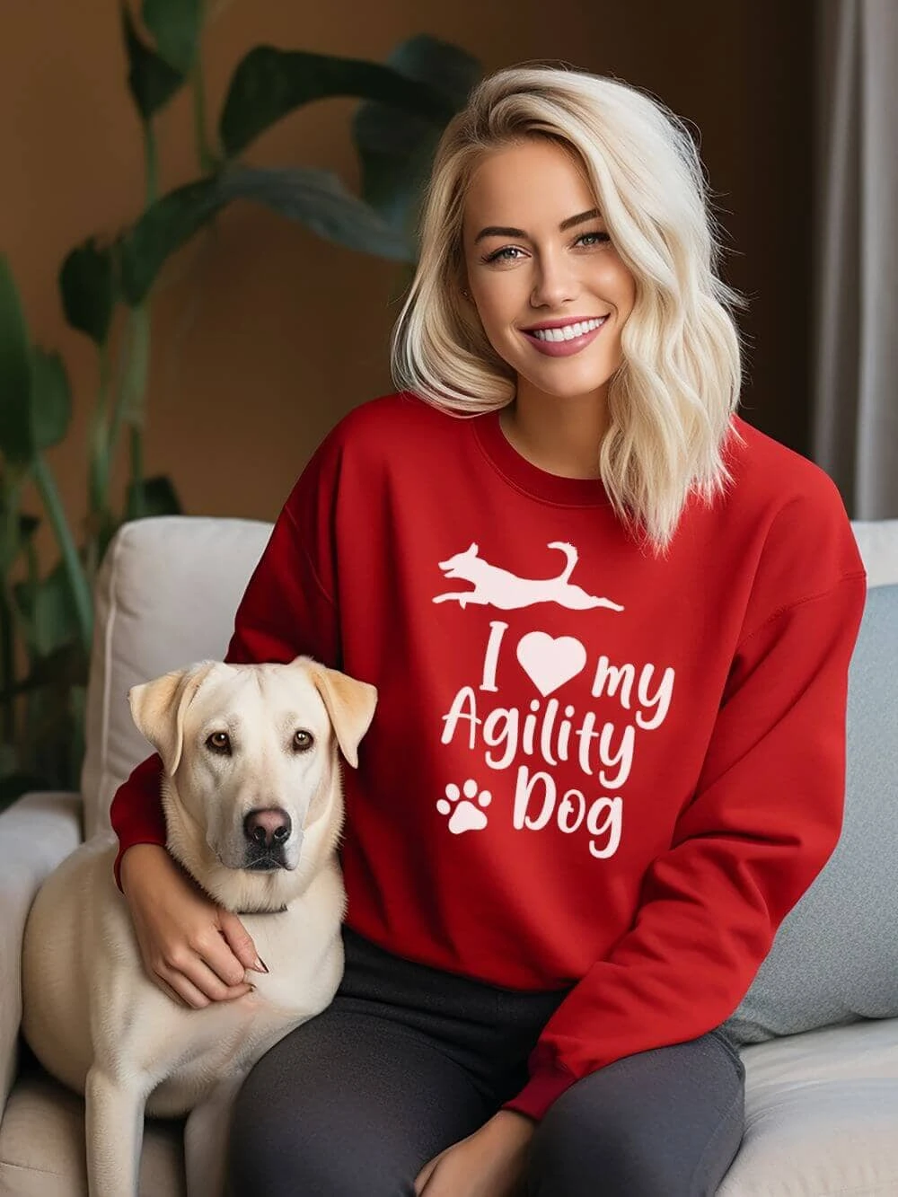I Love My Agility Dog Cotton Women's Long Sleeve Graphic Sweatshirt 4 I Love My Agility Dog Cotton Women's Long Sleeve Graphic Sweatshirt - Image 2