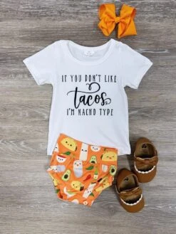 I'm Nacho Type Baby Girls Taco 2 Piece Outfit