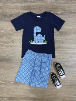 Jurassic Vibes Boys Dinosaur Shorts Outfit