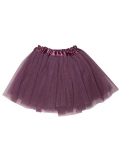 Plum Tutu Skirt For Girls – 3-Layer Tulle Ballet, Dance, And Dress-Up Costume Skirt
