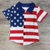 Land Of The Free Boys USA Flag Print Button Down Top -Little Loom Store LandoftheFreeBoysUSAFlagPrintButtonDownTop2
