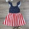 Land Of The Free Girls USA Flag Print Ruffle Tank Dress -Little Loom Store LandoftheFreeGirlsUSAFlagPrintRuffleTankDress