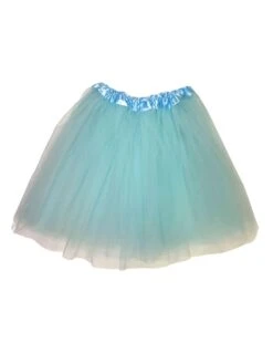 Light Aqua Blue Tutu Skirt For Women – 3-Layer Tulle Ballet Skirt For Costume, Dress-Up, Dance, & Cosplay