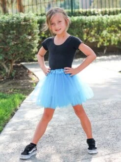 Solid Color Costume Tutu Skirt - Toddler, Little Girl, Kid Size For Dress Up -Little Loom Store LightBluec 1