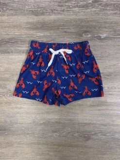 Lobster Splash Boys Navy Blue & Red Swim Shorts