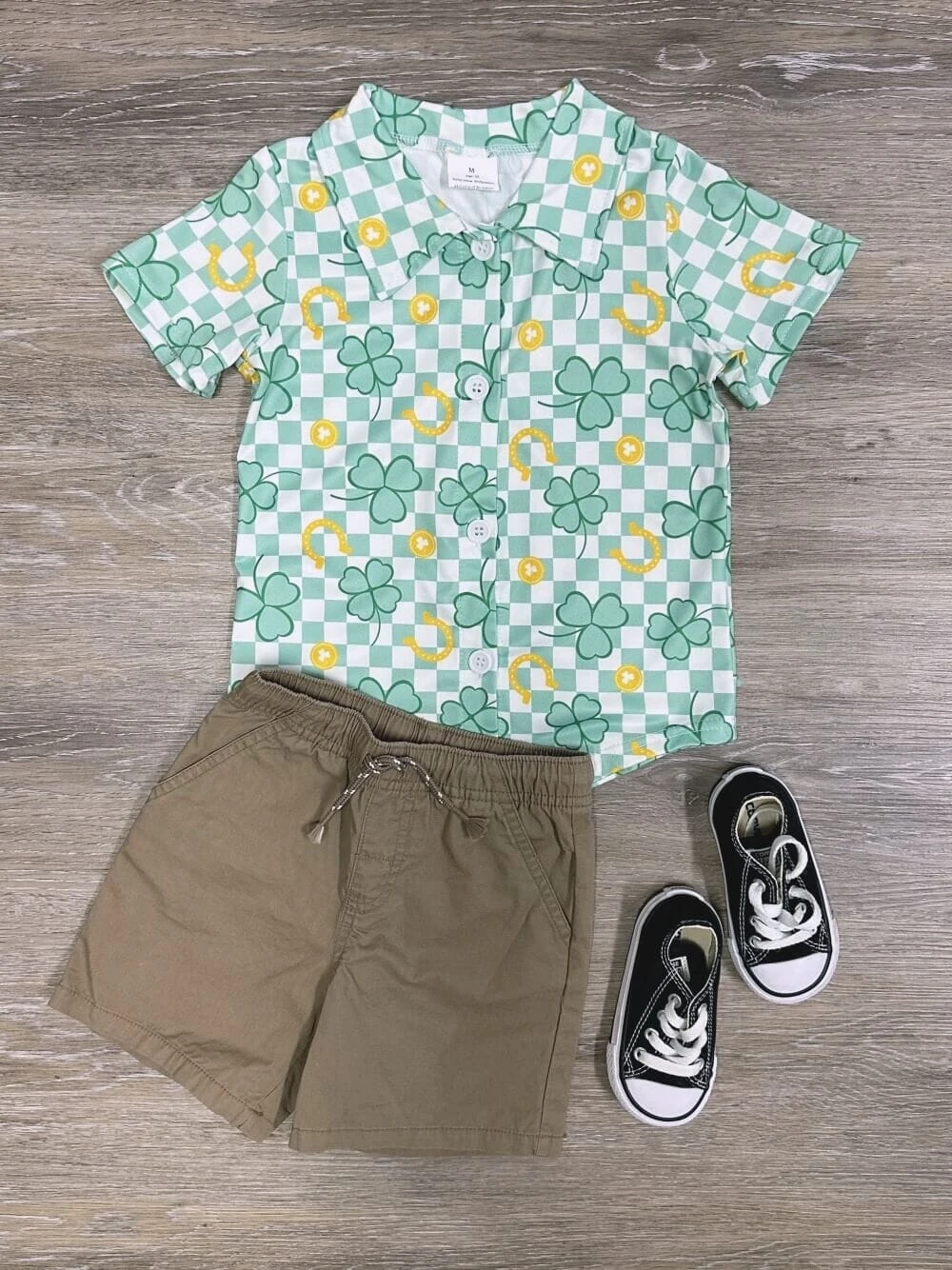 Luck O' The Irish Boys Short Sleeve Button Down Top 3 Luck O' The Irish Boys Short Sleeve Button Down Top