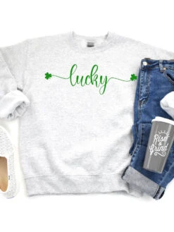 Lucky Shamrock St. Patrick's Day Unisex Heavy Blend™ Crewneck Sweatshirt - 8 Colors -Little Loom Store LuckyAsh