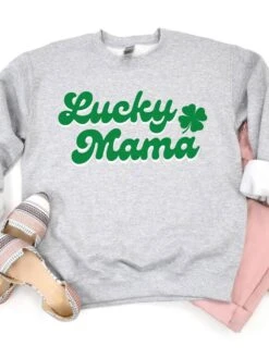 Lucky Mama Mom Heavy Blend Crewneck St. Patrick's Day Sweatshirt
