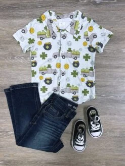 Lucky Truck Boys Short Sleeve Button Down Top