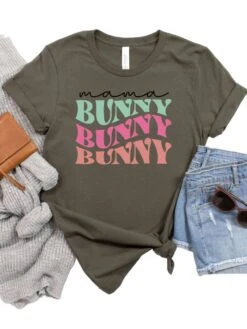 Mama Bunny Adult Short Sleeve T-Shirt For Spring & Easter -Little Loom Store MamaBunnyArmy