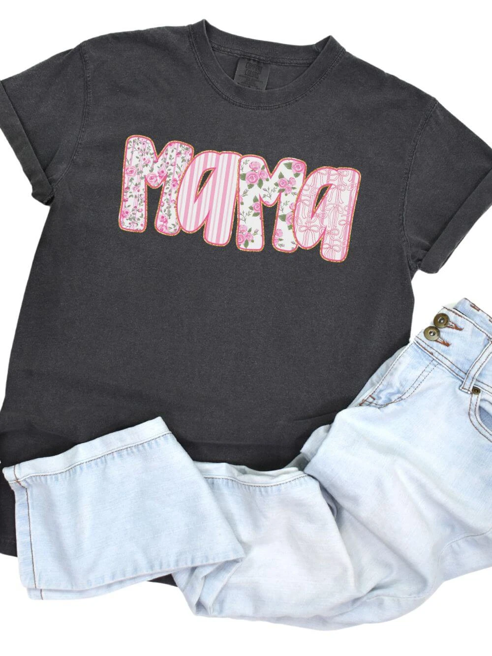 Preppy Pink Floral Mama Comfort Colors Mom Graphic T-Shirt 11 Preppy Pink Floral Mama Comfort Colors Mom Graphic T-Shirt - Image 9