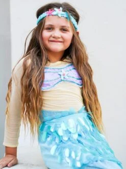 Magical Mermaid Costume Deluxe Girls Or Toddler Halloween Dress Up -Little Loom Store MermaidHarlow