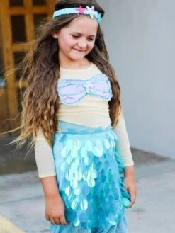 Magical Mermaid Costume Deluxe Girls Or Toddler Halloween Dress Up -Little Loom Store MermaidHarlow3
