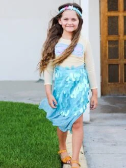 Magical Mermaid Costume Deluxe Girls Or Toddler Halloween Dress Up -Little Loom Store MermaidHarlow4