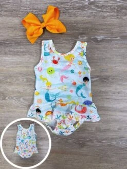 Mermaid Vibes Only Girls 1 Piece Swimsuit