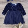 Midnight Blue Sequin Velvet & Chiffon Girls Special Occasion Tutu Dress 1 Midnight Blue Sequin Velvet & Chiffon Girls Special Occasion Tutu Dress -Little Loom Store MidnightBlueSequinVelvet ChiffonGirlsSpecialOccasionTutuDress f2904159 9643 4796 89b9 16bcf088b742