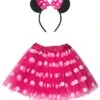 Mouse Costume Set – Neon Pink Polka Dot Tutu Skirt & Bow Ears Headband – Adult & Plus Sizes – Halloween & Cosplay -Little Loom Store MinnieHotPinkTutuCostume a1292c6e 43f9 4e45 9331 0aecaac93e3a