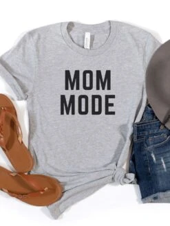 Mom Mode Black T-Shirt Bella + Canvas Unisex Jersey Short Sleeve Tee - Many Colors -Little Loom Store MomModeBC3001AthleticHeather 7db66402 2af0 4e75 8094 182018100b8e