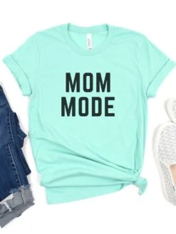 Mom Mode Black T-Shirt Bella + Canvas Unisex Jersey Short Sleeve Tee - Many Colors -Little Loom Store MomModeBC3001HeatherMint 05f9902e 57ac 4c19 872c 87951924a0ef