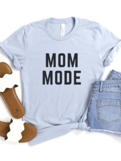 Mom Mode Black T-Shirt Bella + Canvas Unisex Jersey Short Sleeve Tee - Many Colors -Little Loom Store MomModeBC3001LightBlue b38e2ae2 b803 4df0 82c1 4469748c21f9