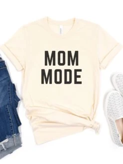 Mom Mode Black T-Shirt Bella + Canvas Unisex Jersey Short Sleeve Tee - Many Colors -Little Loom Store MomModeBC3001Natural 33061788 0384 41b0 8385 ec6ca9446742