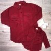 Mommy And Me - Burgundy Thermal Knit Matching Button Ups 1 Mommy And Me - Burgundy Thermal Knit Matching Button Ups -Little Loom Store Mom MeWaffleBurgundyButtonUpss