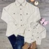 Mom And Me - Cream Button Up Corduroy Shacket -Little Loom Store MomandMe CreamButtonUpShacket