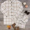 Mom And Me - Cream & Tan Plaid Shacket 1 Mom And Me - Cream & Tan Plaid Shacket -Little Loom Store MomandMe Cream TanPlaidShacket 3c857adc 2388 4e4a b364 287987a637c1
