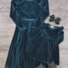 Mom And Me - Dark Green Velvet Ruffle Shoulder Dress 2 Mom And Me - Dark Green Velvet Ruffle Shoulder Dress -Little Loom Store MomandMe DarkGreenVelvetRuffleShoulderDress 0f96aaef a1d0 411a a773 be68d1c85c21