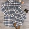 Mom And Me - Gray Plaid Long Flannel Shacket -Little Loom Store MomandMe GrayPlaidLongFlannetShacket 83ffe235 e53d 4c2c b331 fd4198ce4193