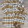 Mom And Me - Mustard Plaid Long Flannel Shacket