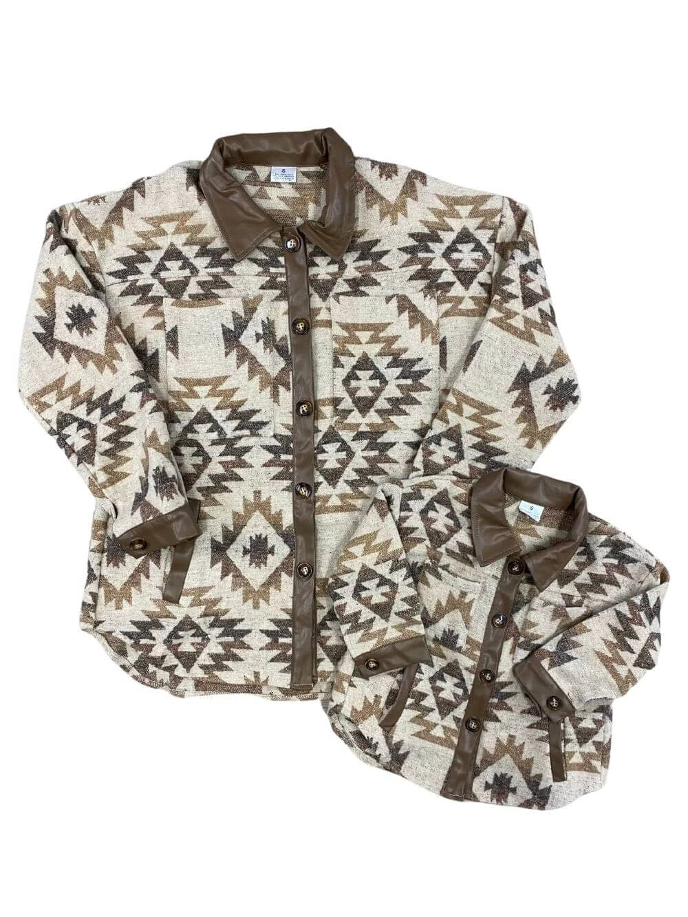 Mom And Me - Southwest Print Tan Button Up Shacket 4 Mom And Me - Southwest Print Tan Button Up Shacket - Image 2