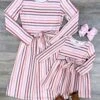 Mommy & Me - Striped Tie Waist Midi Dress -Little Loom Store Mommy Me StripedTieWaistMidiDress